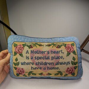 Vintage Mother's Heart Tapestry Lumbar Accent Pillow Mother's Day Roses Floral